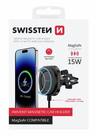 Držák na mobil Swissten MagStick COMPACT s bezdrátovým nabíjením 15 W/7,5 W černý

 obrázek produktu 5 z 5