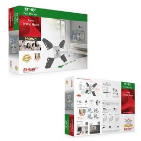 Držák TV Barkan 3400LW, polohovatelný, pro úhlopříčky 13" až 83", nosnost 50 kg bílý

 obrázek produktu 3 z 3