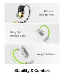 Sluchátka Baseus Eli Sport 1, Open-Ear TWS bílá/zelená

 obrázek produktu 6 z 6