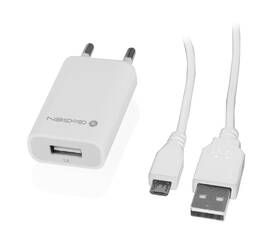 Nabíječka do sítě GoGEN ACH 101 C,1x USB +  microUSB kabel 1,2m bílá

 obrázek produktu 3 z 3