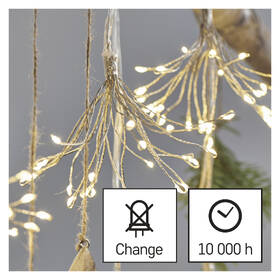 Vánoční osvětlení EMOS 150 LED řetěz - svítící trsy, nano, 2,35 m, vnitřní, teplá bílá, časovač 

 obrázek produktu 2 z 7