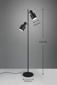 Stojací lampa TRIO AGUDO, 2x E27 černá

 obrázek produktu 3 z 3