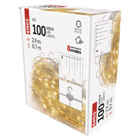 Vánoční osvětlení EMOS 100 LED nano řetěz – rampouchy, 2,9 m, venkovní i vnitřní, teplá bílá 

 obrázek produktu 7 z 7