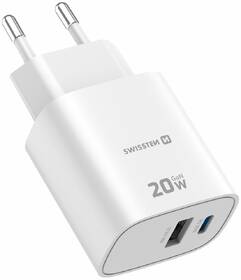 Nabíječka do sítě Swissten EDGE GaN 1x USB-C PD 20W/1x USB-A 18W QC bílá

 obrázek produktu 1 z 8