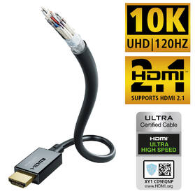 Kabel InAkustik Star II, HDMI 2.1 Ultra High Speed, délka 1m černá barva
