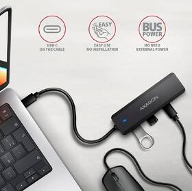 USB Hub Axagon Travel USB-C, 2x USB-A + 2x USB-C černý

 obrázek produktu 3 z 4