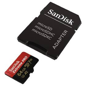 Paměťová karta SANDISK 64GB A2 C10 V30 UHS-I (170R/90W) + adapter 

 obrázek produktu 1 z 3