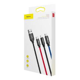 Kabel Baseus 3v1 USB/microUSB+Lightning+USB-C, 3,5A, 1,2m černý

 obrázek produktu 6 z 6