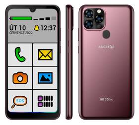 Mobilní telefon Aligator S6100 Senior - demo vínová barva
