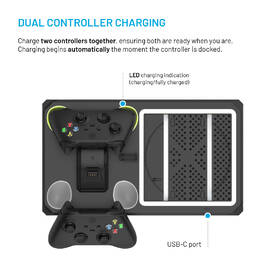 Dokovací stanice FIXED pro Xbox Series X a S s odvětráváním a nabíjením pro dva ovladače Xbox černá

 obrázek produktu 3 z 11