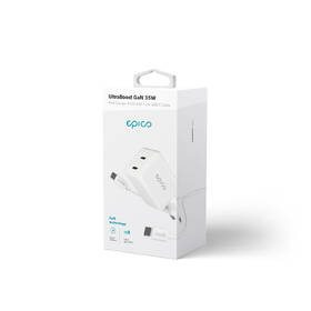 Nabíječka do sítě Epico UltraBoost GaN 35W 2xUSB-C + USB-C kabel 1,2m bílá

 obrázek produktu 5 z 5