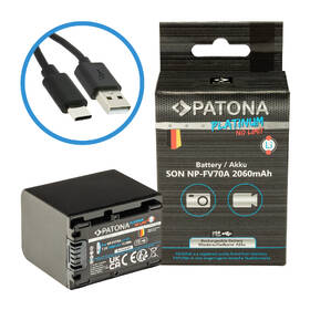 Baterie PATONA pro foto Sony NP-FV70A 2060mAh Li-Ion Platinum, USB-C černá

 obrázek produktu 1 z 4