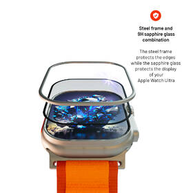 Tvrzené sklo FIXED Sapphire na Apple Watch Ultra s ocelovým rámečkem 

 obrázek produktu 4 z 7