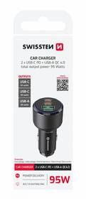 Adaptér do auta Swissten 2x USB-C PD + USB-A, 95W černý

 obrázek produktu 2 z 2