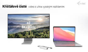 USB Hub i-tec iUSB-C Charging Metal HUB 5port, USB-C video 8K, PD 85W stříbrný

 obrázek produktu 6 z 10