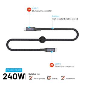 Kabel FIXED USB-C/USB-C, PD 3.1, 240W, 1,2 m šedý

 obrázek produktu 5 z 10