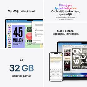 Notebook Apple 13" M5 10× CPU 10× GPU, 24 GB, 1 TB - blankytně modrý CZ 

 obrázek produktu 7 z 8