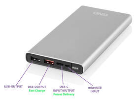 Powerbanka GND 10000 mAh, USB-C PD 18W stříbrná

 obrázek produktu 1 z 8
