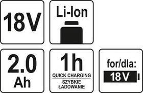 Akumulátor YATO YT-82842 18V Li-ion 2,0 AH 

 obrázek produktu 2 z 3