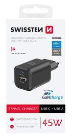 Nabíječka do sítě Swissten GAN 1x USB-C 45W PD + 1x USB-A 18W QC černá

 obrázek produktu 1 z 1