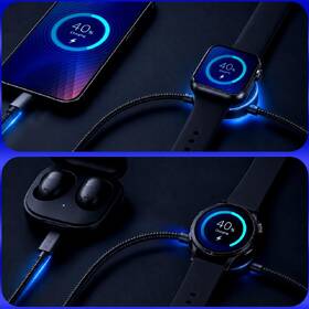Nabíjecí kabel 3mk OmniLink USB-C s nabíjením Apple Watch a Samsung Galaxy Watch, 100 W PD, 1,5 m černé

 obrázek produktu 5 z 5
