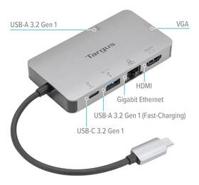 Dokovací stanice Targus Universal USB-C Single Video 4K HDMI/VGA, 100W PD Pass-Thru stříbrná

 obrázek produktu 7 z 8