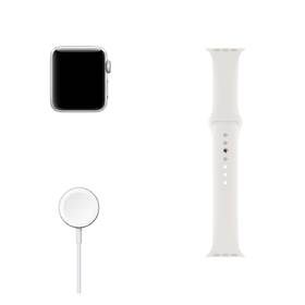 Chytré hodinky Apple Watch Series 3 GPS 42mm pouzdro ze stříbrného hliníku - bílý sportovní řemínek 

 obrázek produktu 4 z 4