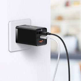 Nabíječka do sítě Baseus GaN5 Pro, 2x USB-C, USB-A, 65W + USB-C kabel 1m černá

 obrázek produktu 6 z 10