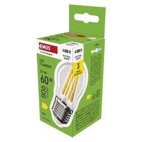 Žárovka LED EMOS Filament mini globe, 5,9W, 806lm, E27, neutrální bílá 

 obrázek produktu 2 z 3