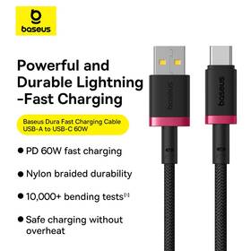 Kabel Baseus Dura USB/USB-C, 60W, 1m černý/červený

 obrázek produktu 9 z 16