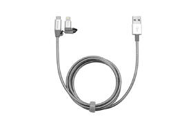 Kabel Verbatim USB/micro USB + lightning, 1m stříbrný

 obrázek produktu 1 z 5