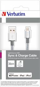 Kabel Verbatim Sync & Charge USB/Lightning, 30cm, MFi, nerezová ocel stříbrný

 obrázek produktu 2 z 2