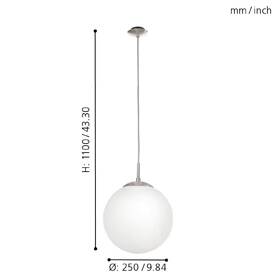 Závěsné svítidlo Eglo Rondo, 25 cm bílé

 obrázek produktu 2 z 3