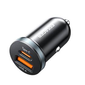 Adaptér do auta Essager Mini USB A, USB-C 30W autonabíječka černý

 obrázek produktu 1 z 1