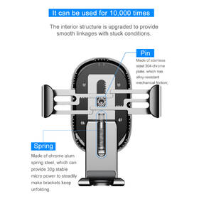 Držák na mobil Baseus Wireless Charger Gravity Phone holder černý

 obrázek produktu 8 z 10