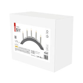 LED dekorace EMOS svícen na 5x žárovičku E10 dřevěný šedý, oblouk, 20x38 cm, vnitřní, teplá bílá 

 obrázek produktu 4 z 5