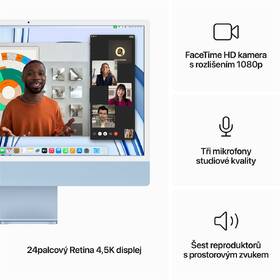 Počítač All In One Apple iMac 24" M3 8-CPU 10-GPU, 256GB - Blue CZ 

 obrázek produktu 4 z 8