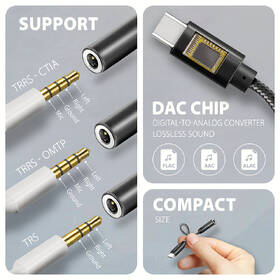 Redukce Axagon USB-C na 3.5mm jack - Hi-Res DAC audio adaptér černá

 obrázek produktu 3 z 5