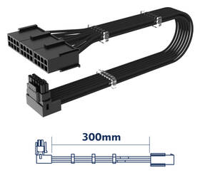 Adaptér AKASA G-Nexus PX24, 90° 12VHPWR Adapter Cable, 12+4P male na 3x 8P female, 30cm černý

 obrázek produktu 4 z 4