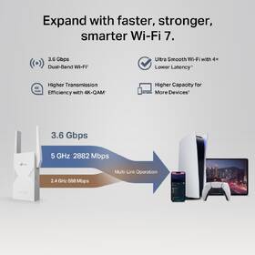 Wi-Fi extender TP-Link RE235BE, Wi-Fi 7 BE3600 bílý

 obrázek produktu 4 z 9