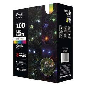 Vánoční osvětlení EMOS 100 LED řetěz, 10m, studená bílá/multicolor, programy 

 obrázek produktu 3 z 3