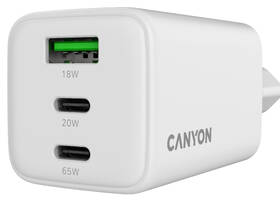 Nabíječka do sítě Canyon GaN 2xUSB-C/1xUSB-A 65 W bílá

 obrázek produktu 1 z 5