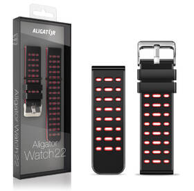 Řemínek Aligator 22AW0001, silikonový Duální 22mm černý/červený

 obrázek produktu 1 z 2
