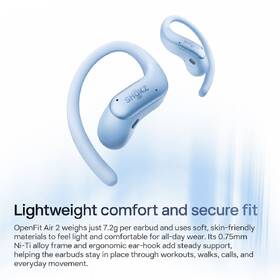 Sluchátka Shokz OpenFit Air 2, Bluetooth modrá

 obrázek produktu 5 z 13