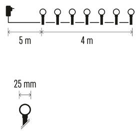 Vánoční osvětlení EMOS 40 LED cherry řetěz - kuličky 2,5 cm, 4 m, venkovní i vnitřní, růžová, časovač 

 obrázek produktu 7 z 8