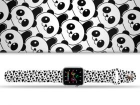 Řemínek Mi-Band na Apple Watch 42/44/45/49 mm - motiv Pandy, bílý 

 obrázek produktu 1 z 3