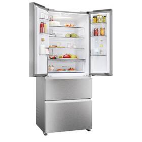 Americká lednice Haier HFR3718ENMM stříbrná barva
