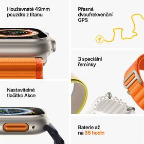 Chytré hodinky Apple GPS + Cellular, 49mm pouzdro z titanu - oranžový alpský tah- L 

 obrázek produktu 6 z 7