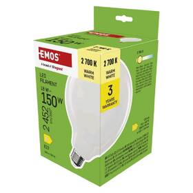 Žárovka LED EMOS Filament globe, 18W, 2452lm, E27, teplá bílá 

 obrázek produktu 2 z 3