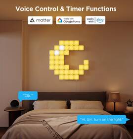 Nástěnné svítidlo Govee Smart mini RGBIC panely, Matter (10 ks) bílé

 obrázek produktu 5 z 7